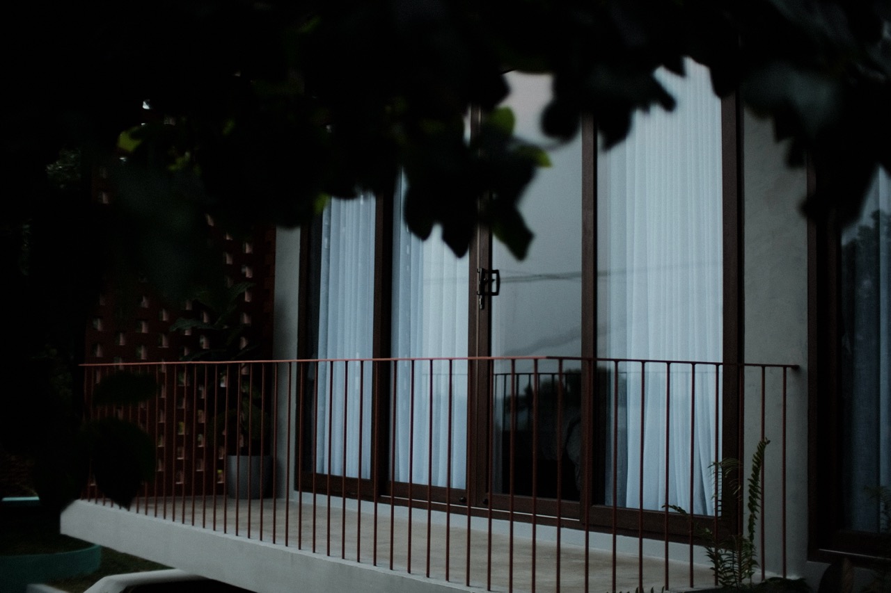 The verandah in the last light of the day